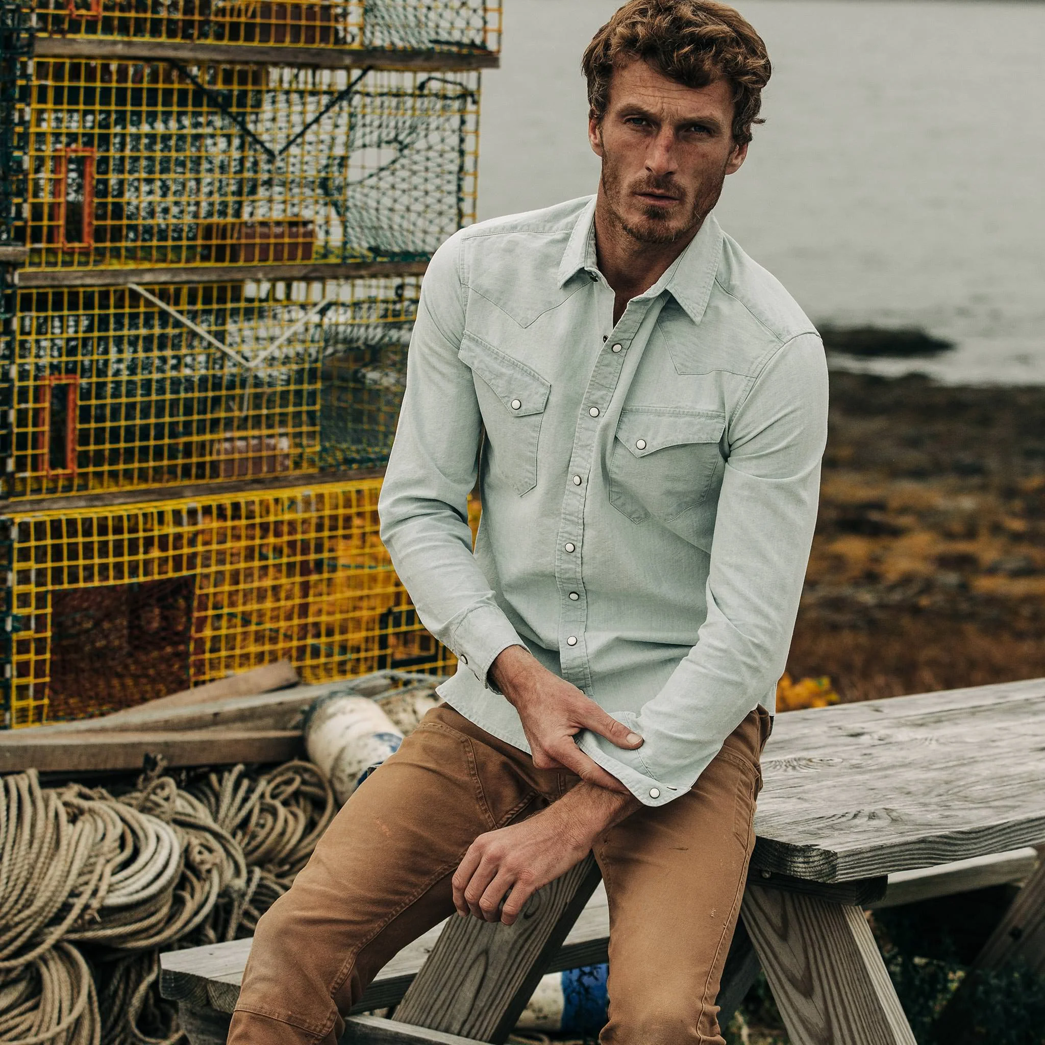 The Western Shirt in Washed Selvage Chambray - Image 2
