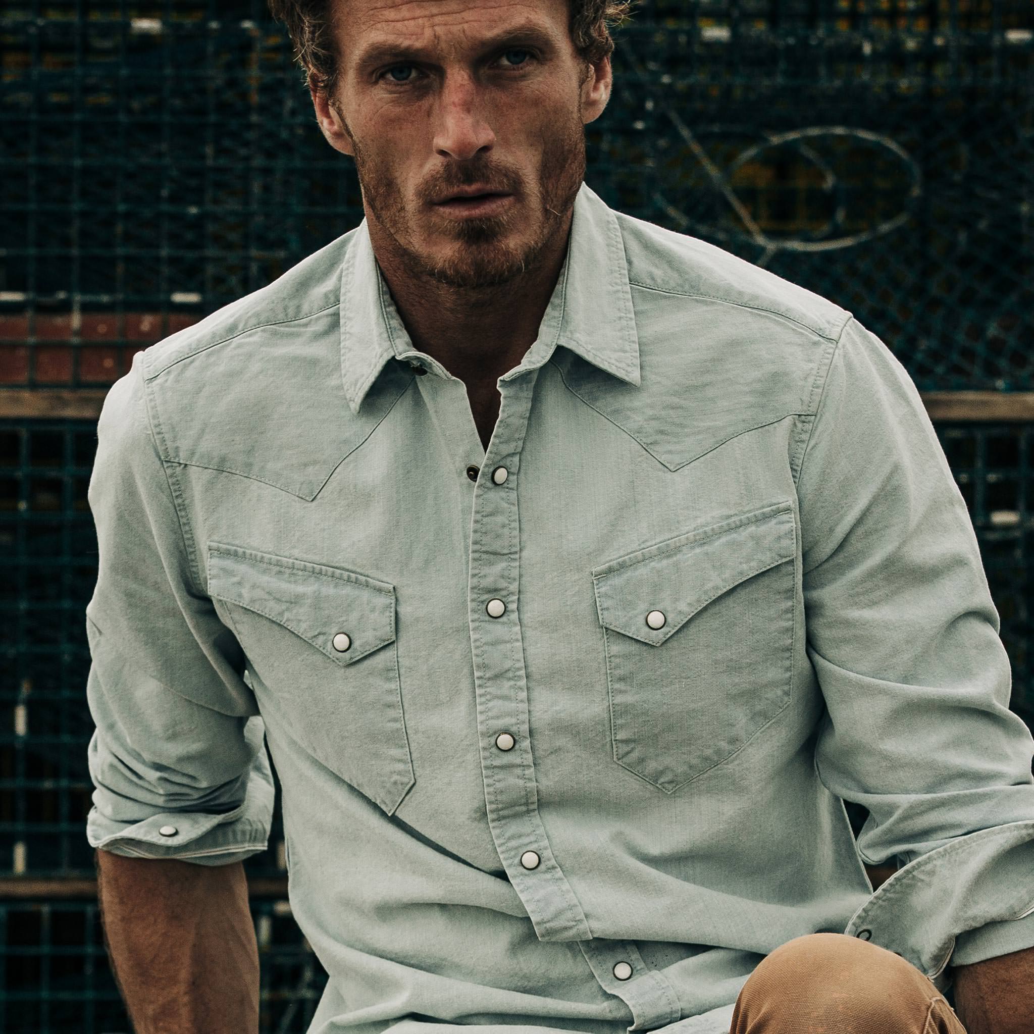 The Western Shirt in Washed Selvage Chambray - Image 3