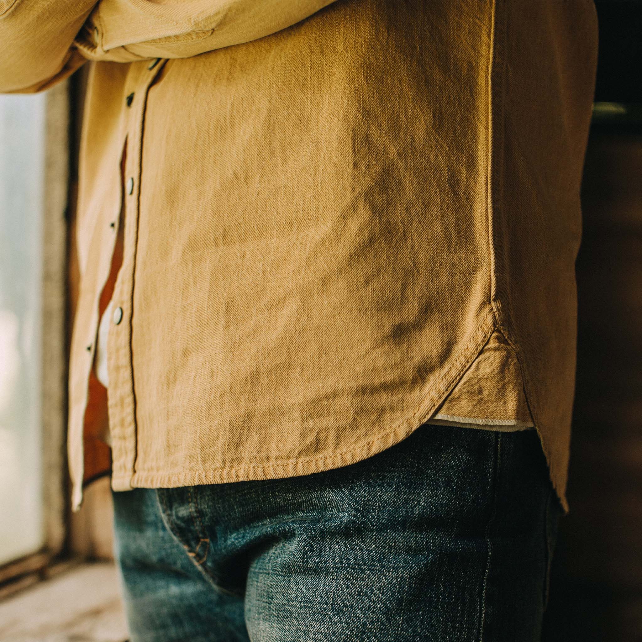 The Western Shirt in Wheat Selvage Denim - Image 4