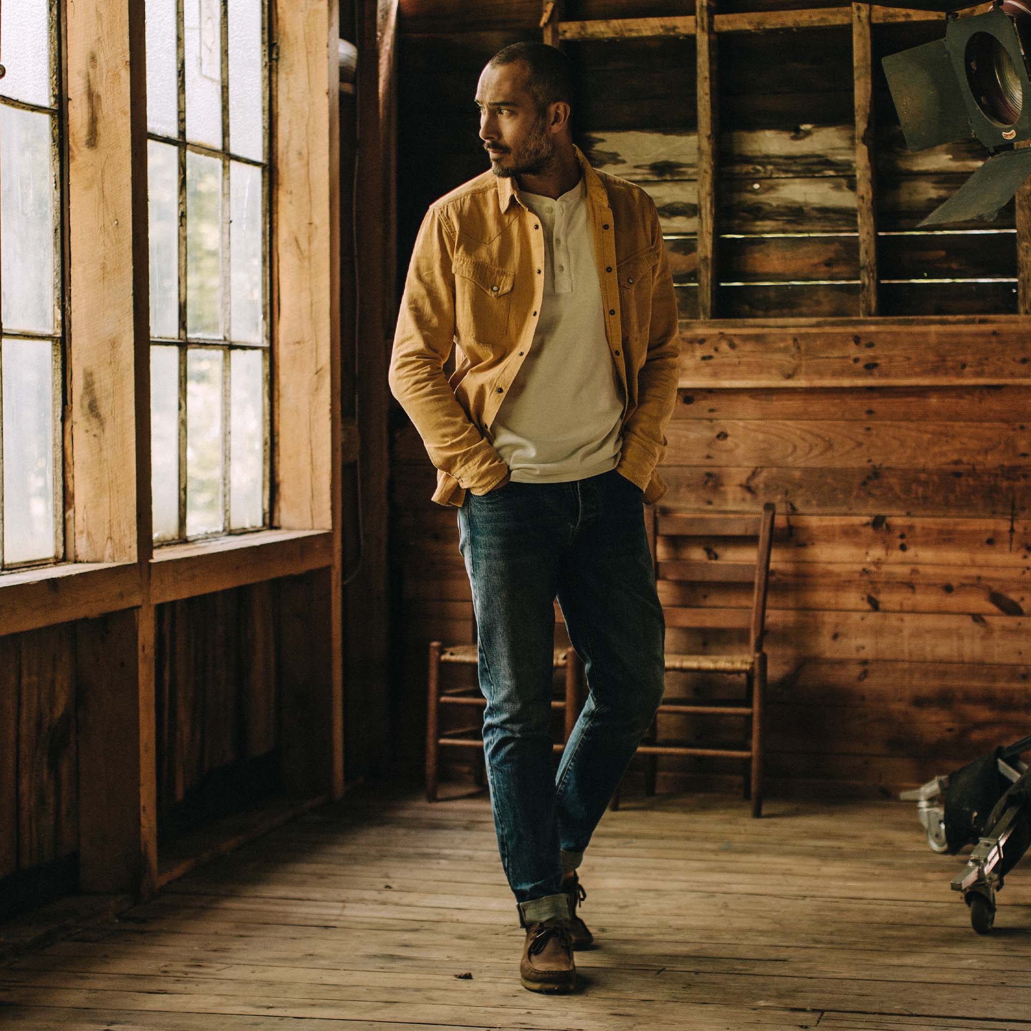 The Western Shirt in Wheat Selvage Denim - Image 5