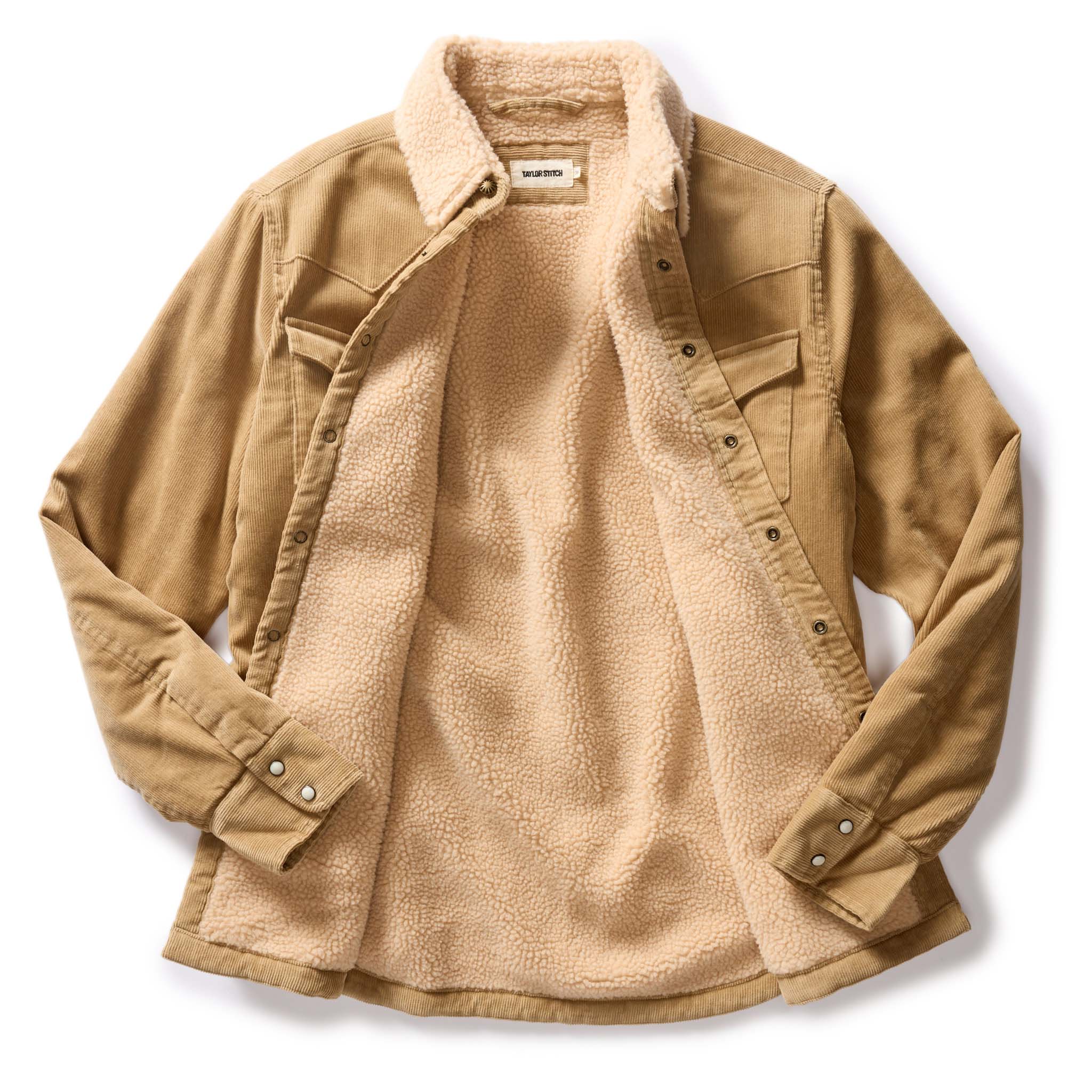 The Western Shirt Jacket in Dark Khaki Corduroy - Image 6