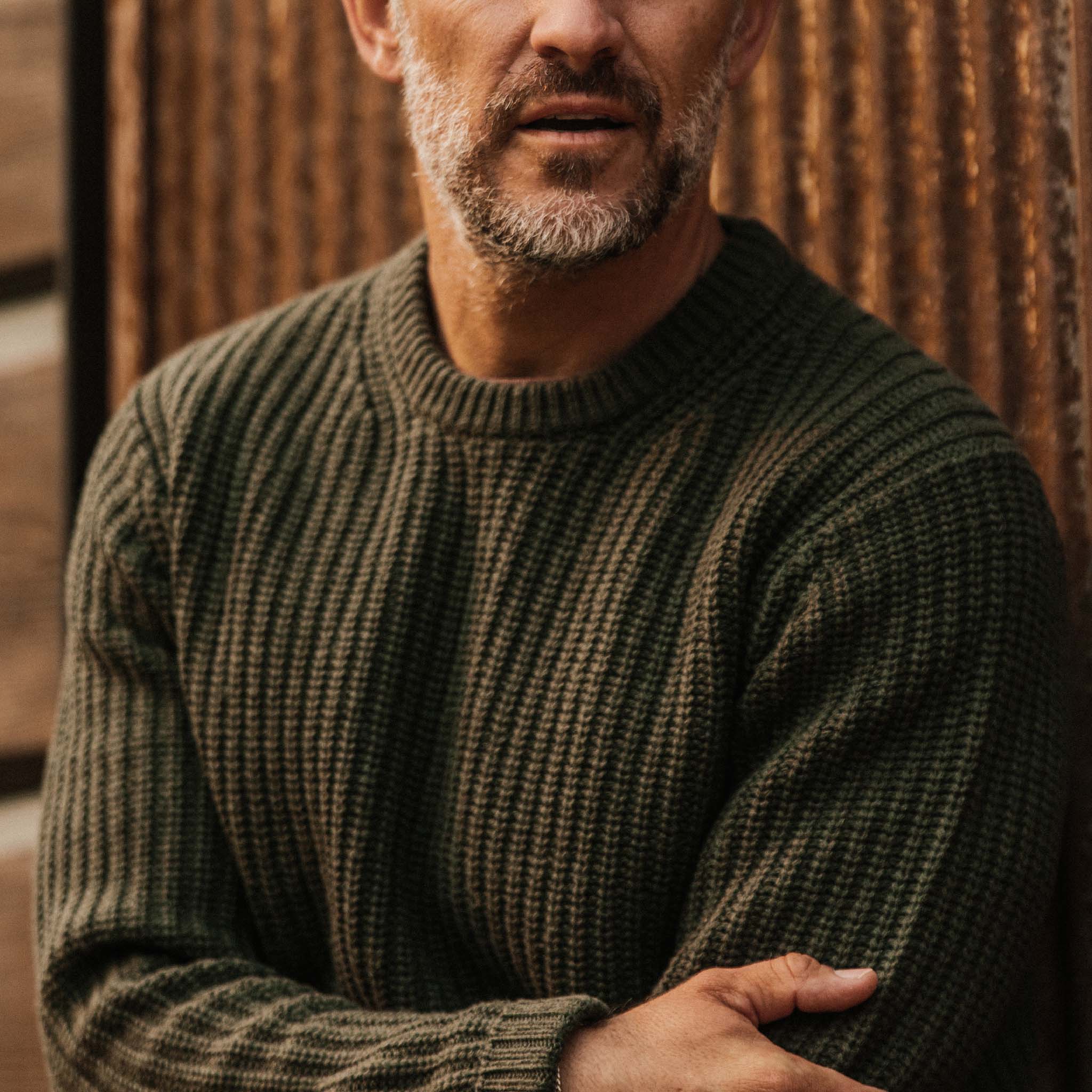 The Wharf Sweater in Dark Olive - Image 3