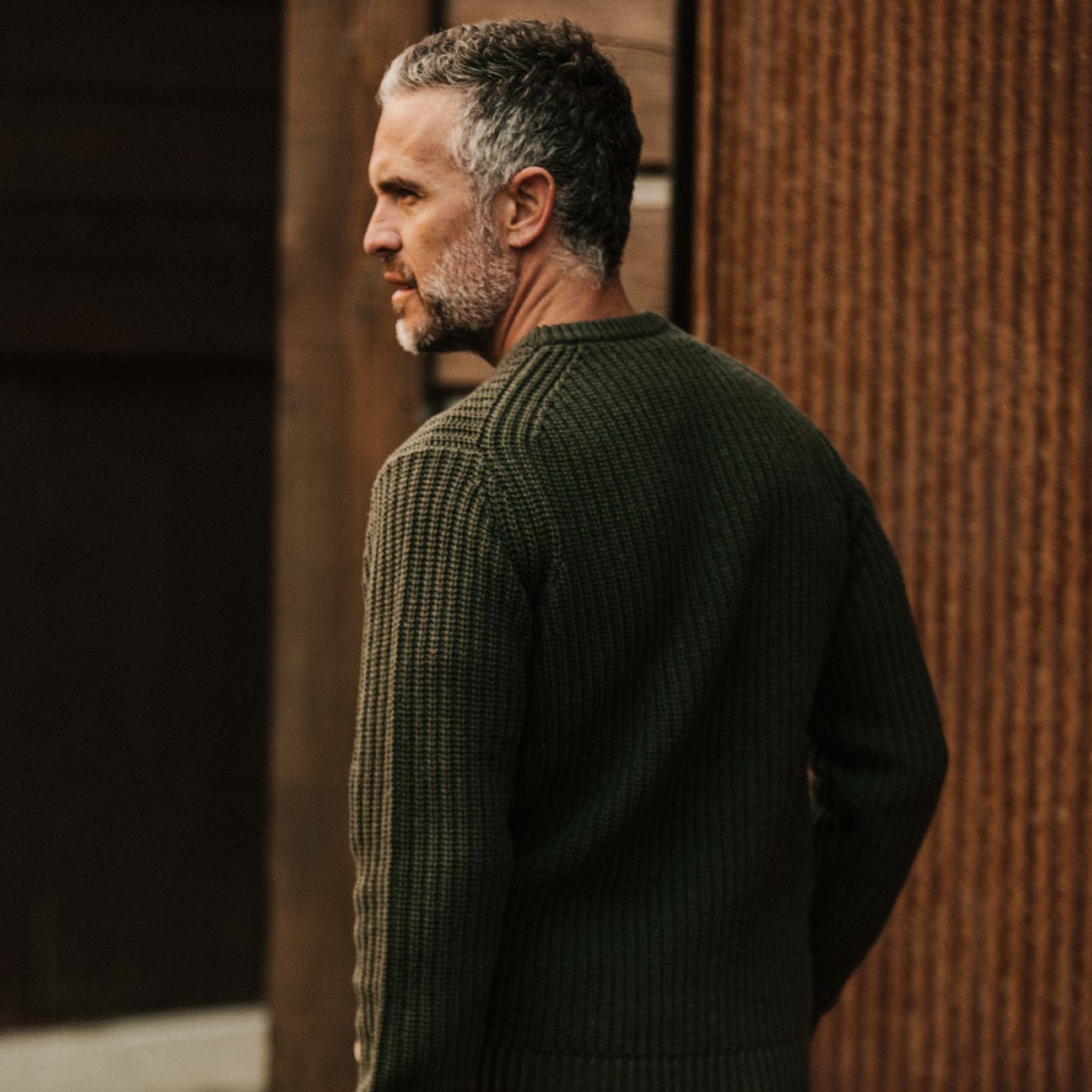The Wharf Sweater in Dark Olive - Image 5