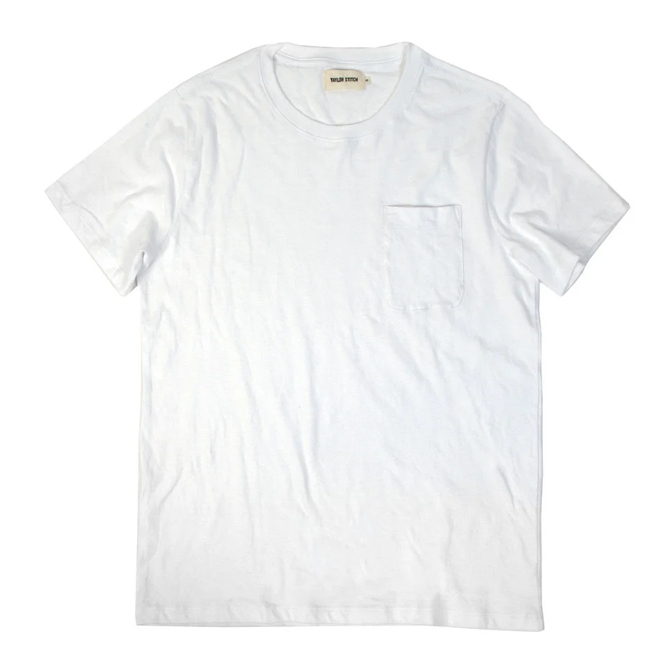 The Crewneck Pocket Tee in White
