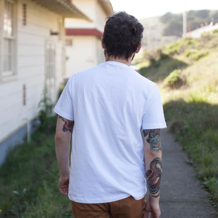 The V-Neck Tee in White - Image 5