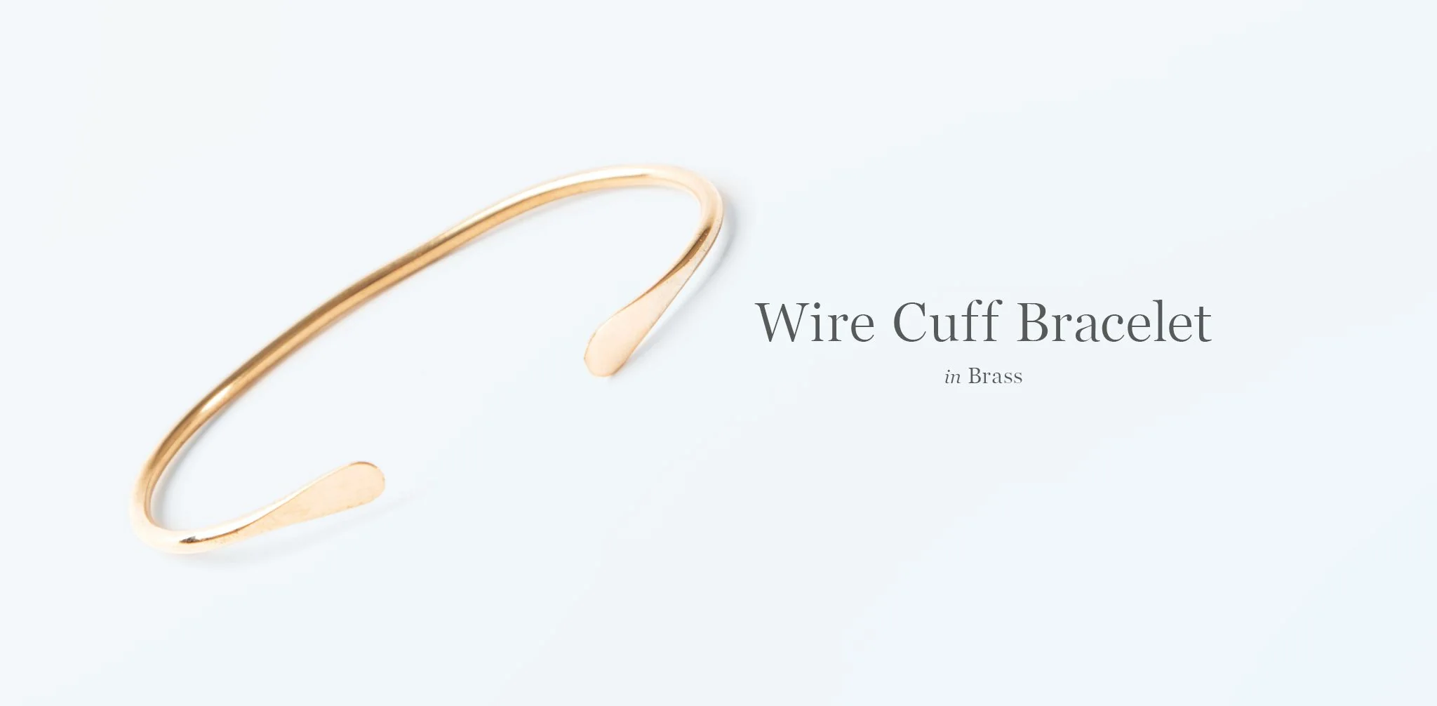 Wire Cuff Bracelet in Brass - Image 6
