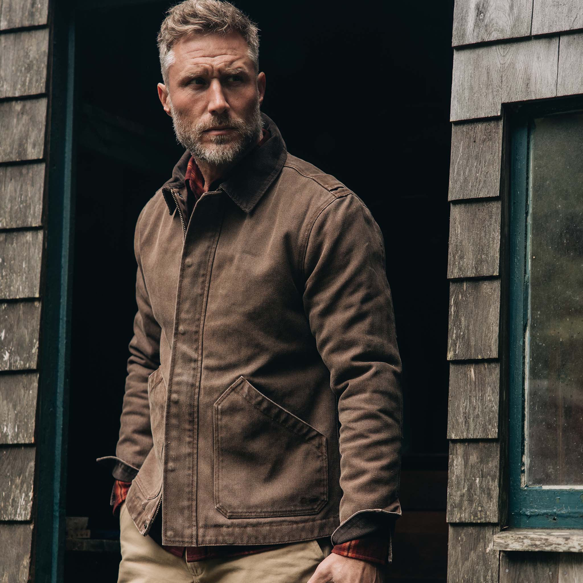 The Workhorse Jacket in Aged Penny Chipped Canvas - Image 2