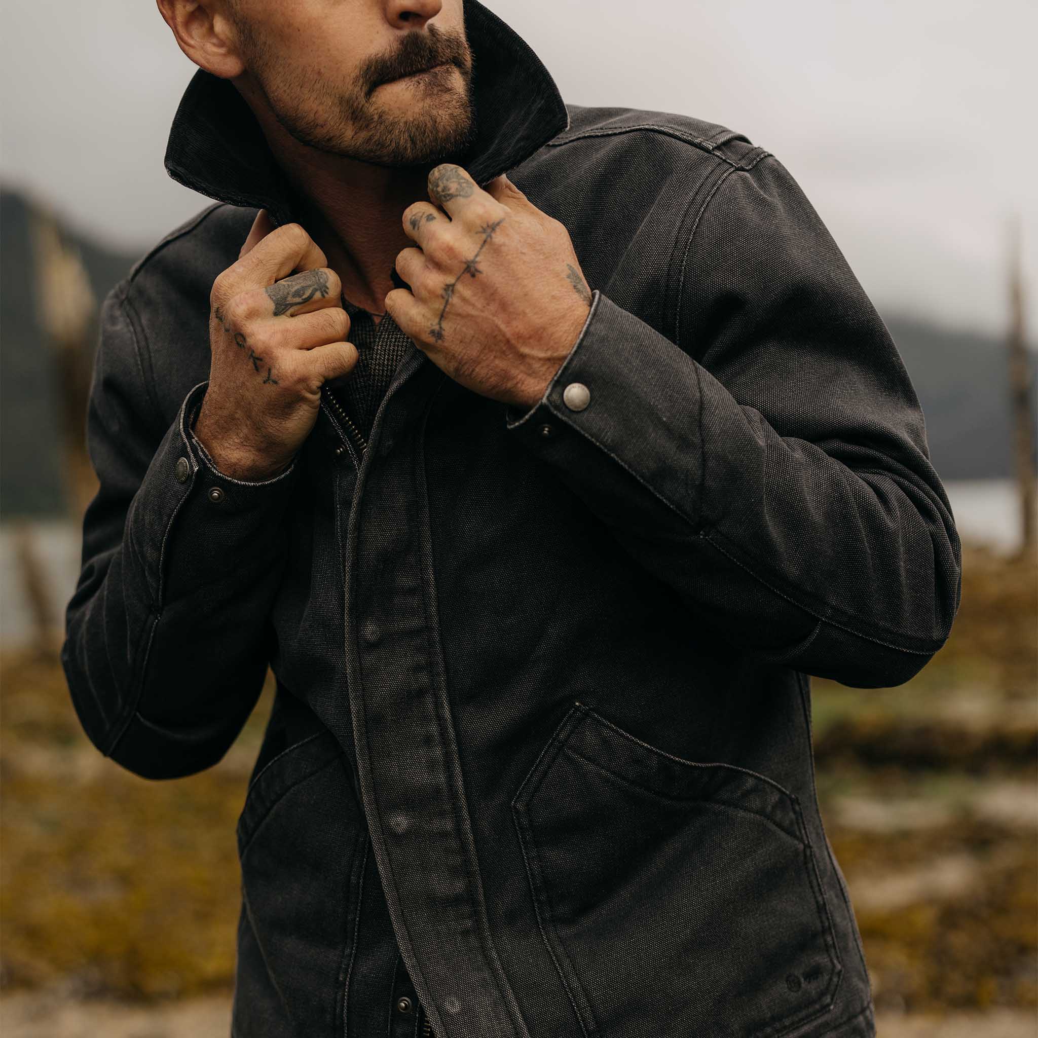 The Workhorse Jacket in Coal Chipped Canvas - Image 2