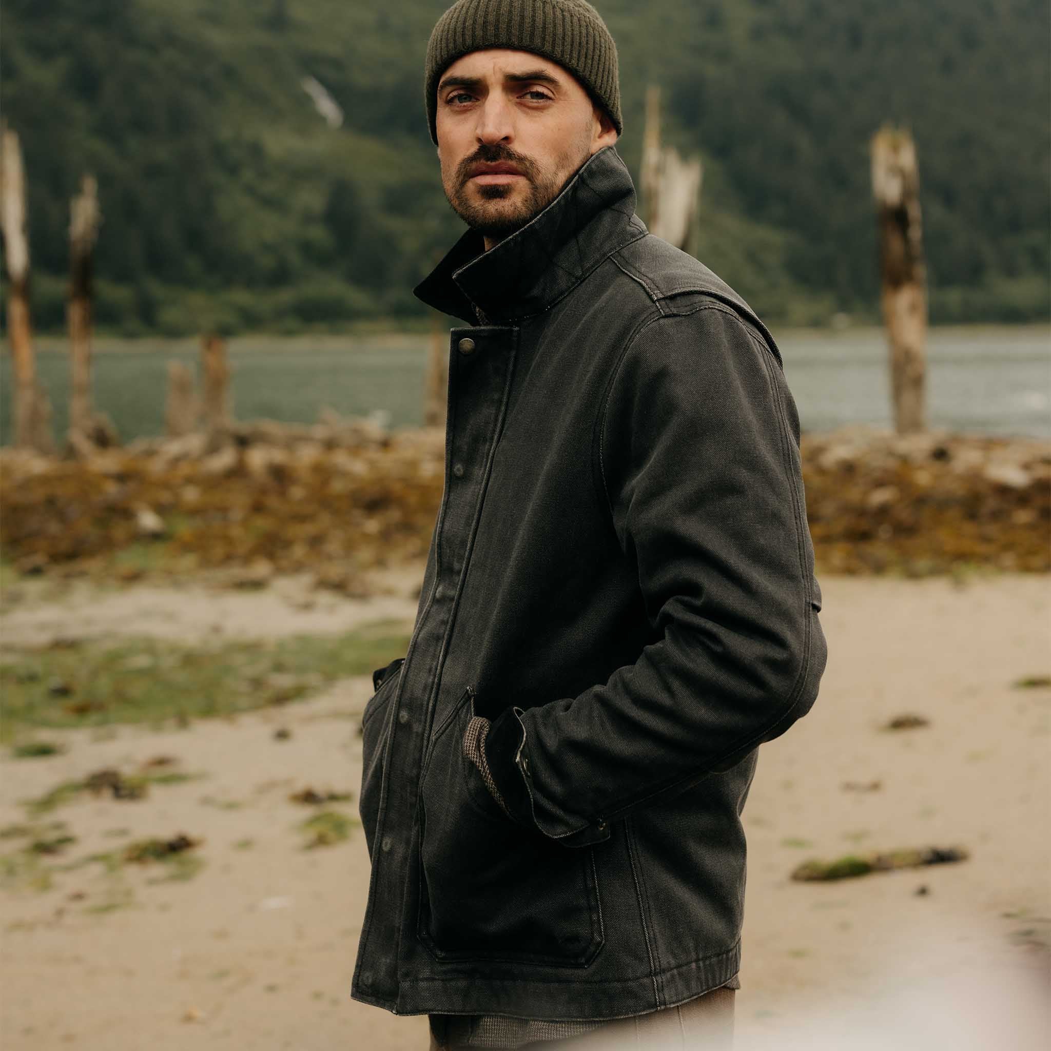 The Workhorse Jacket in Coal Chipped Canvas - Image 4