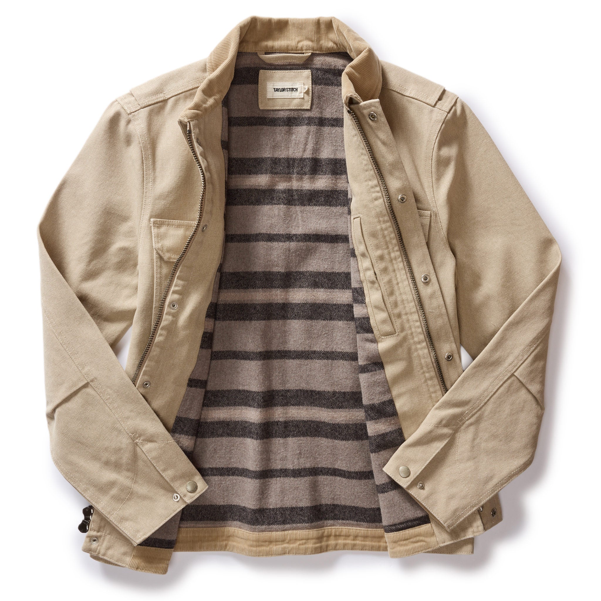 The Workhorse Utility Jacket in Light Khaki Chipped Canvas - Image 7