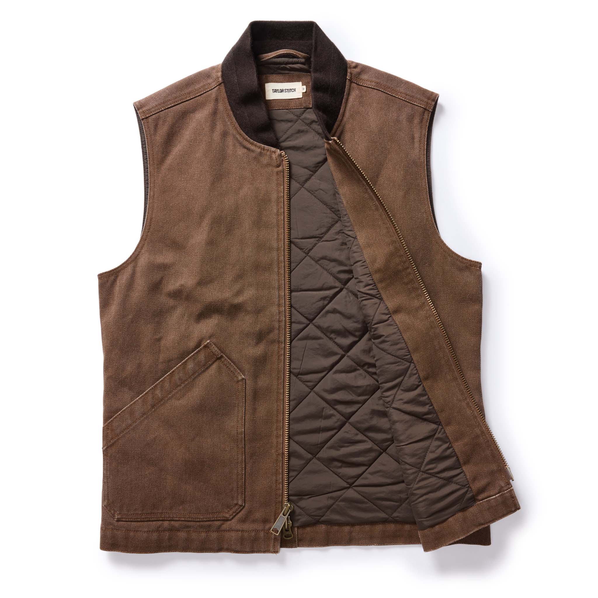 The Workhorse Vest in Aged Penny Chipped Canvas - Image 5