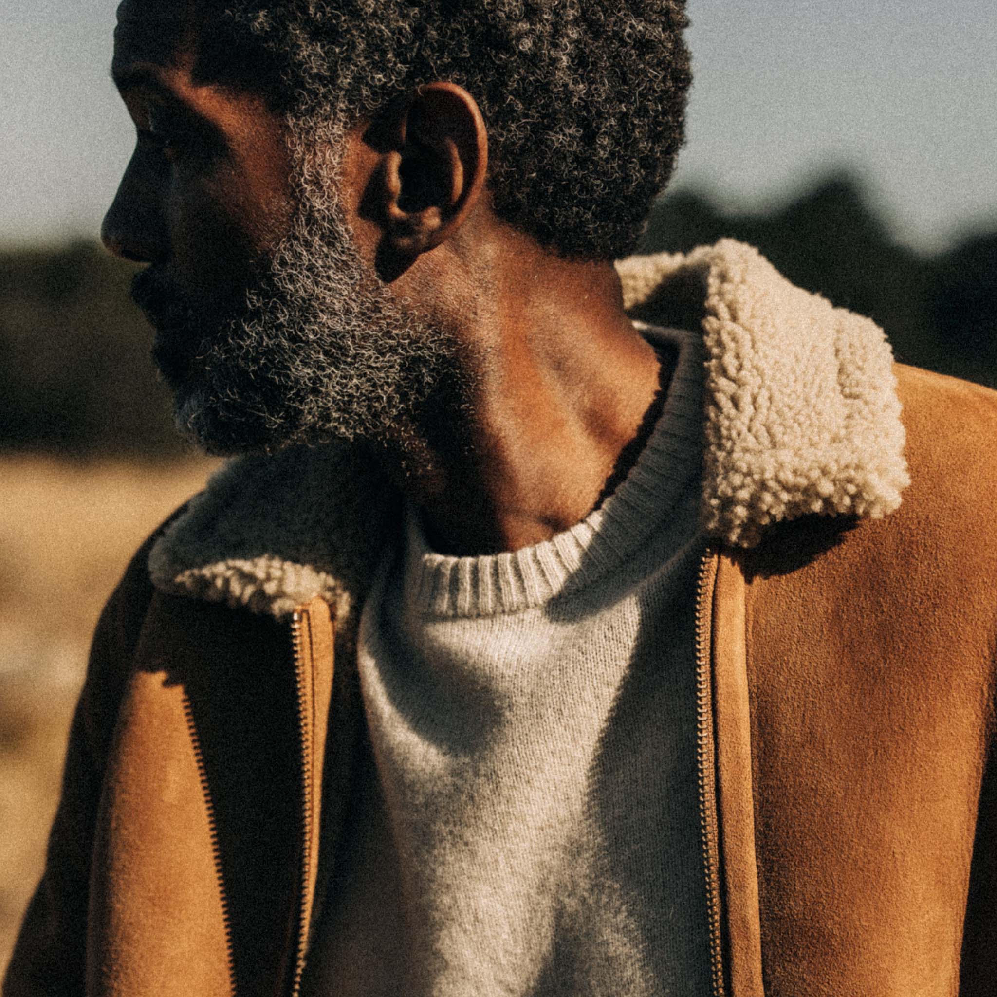 The Wright Jacket in Camel Shearling Leather - Image 4
