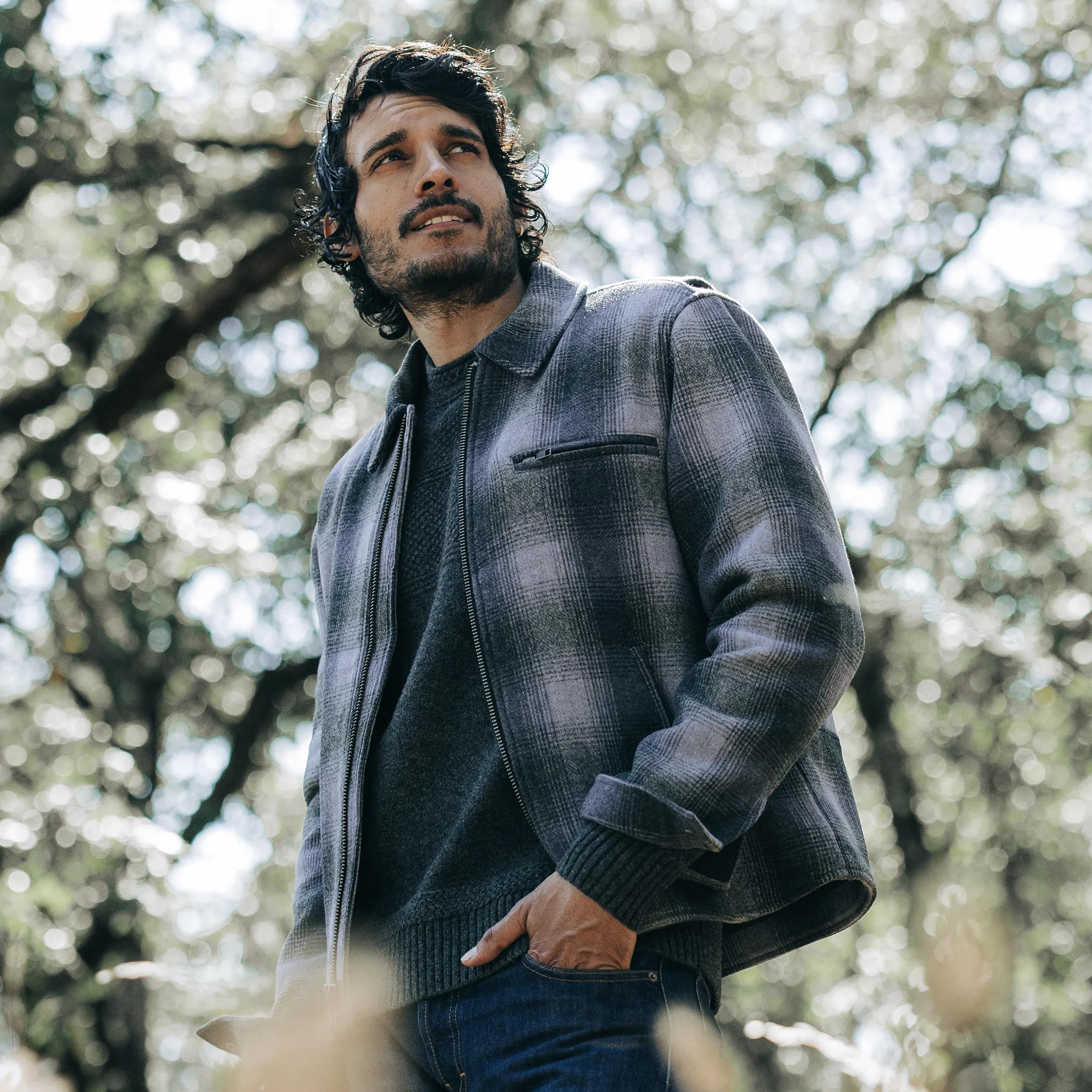 The Wyatt Jacket in Ash Plaid Wool - Image 2