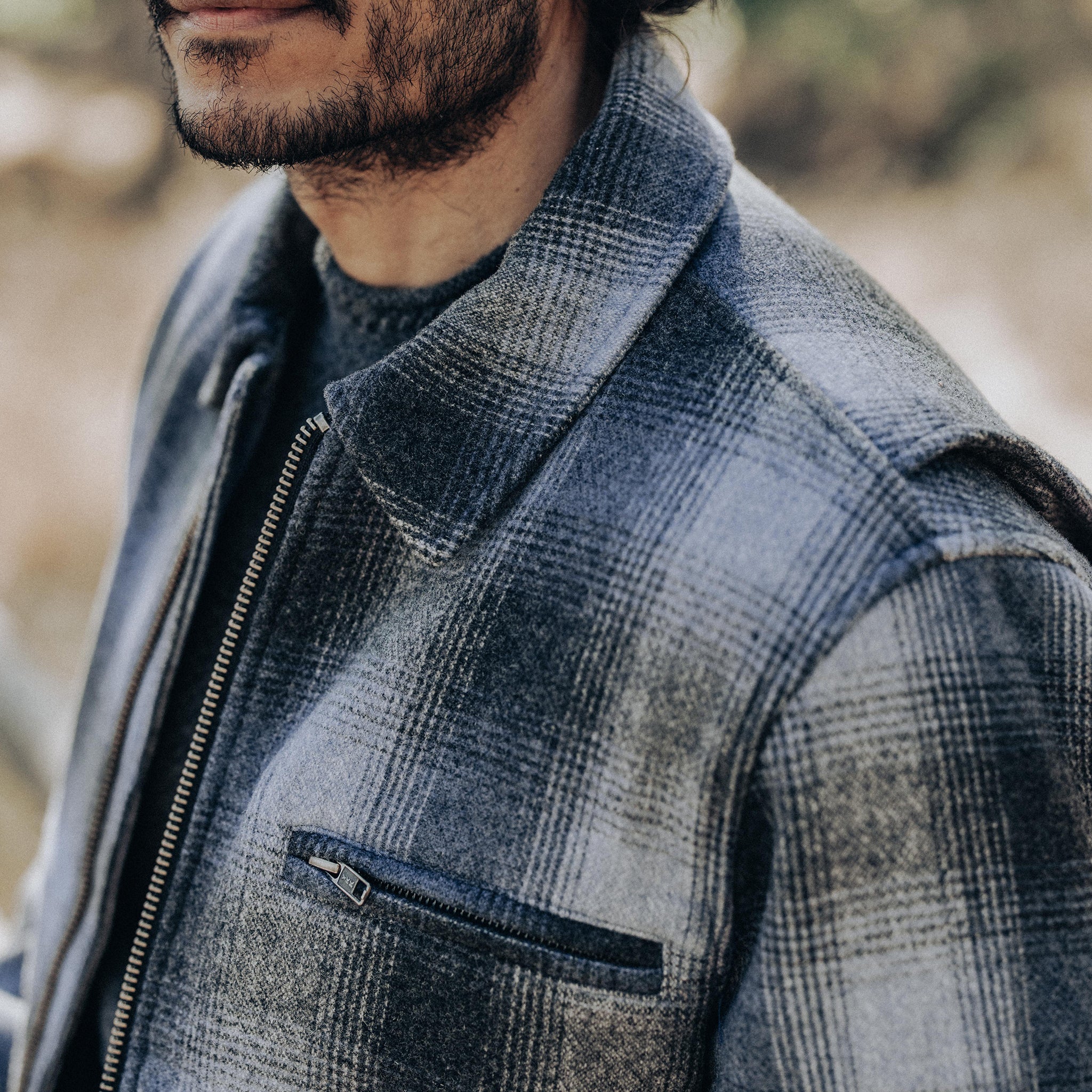 The Wyatt Jacket in Ash Plaid Wool - Image 3
