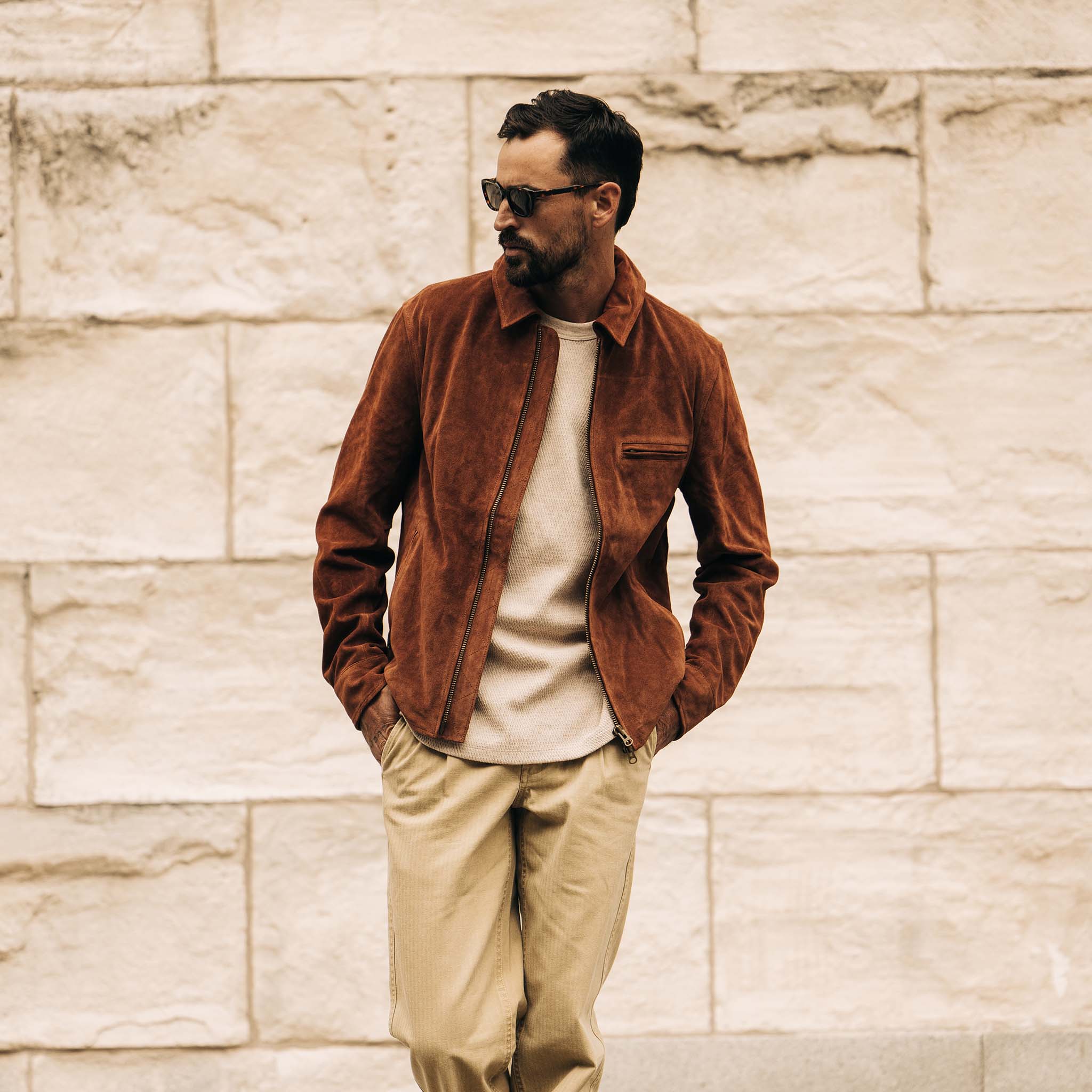 The Wyatt Jacket in Chocolate Suede - Image 2