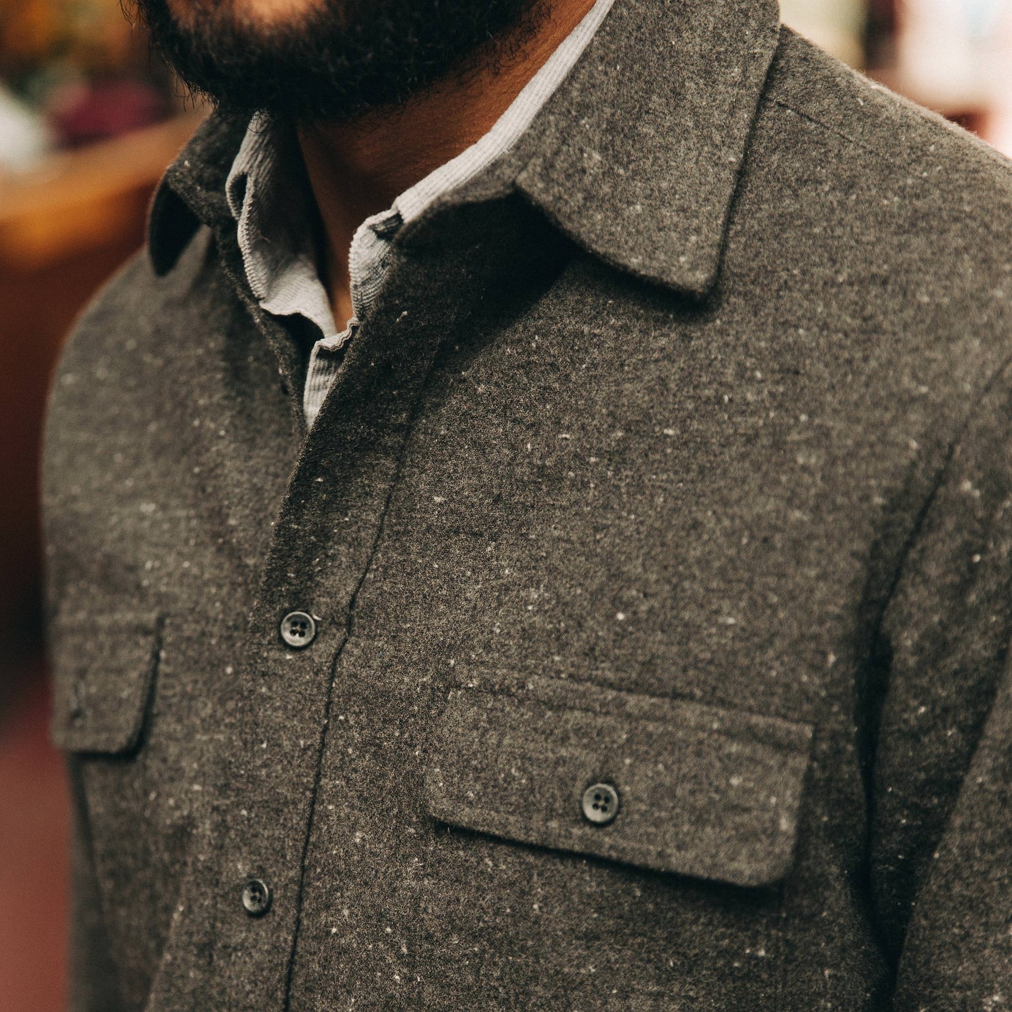 The Yosemite Shirt in Charcoal Donegal - Image 3