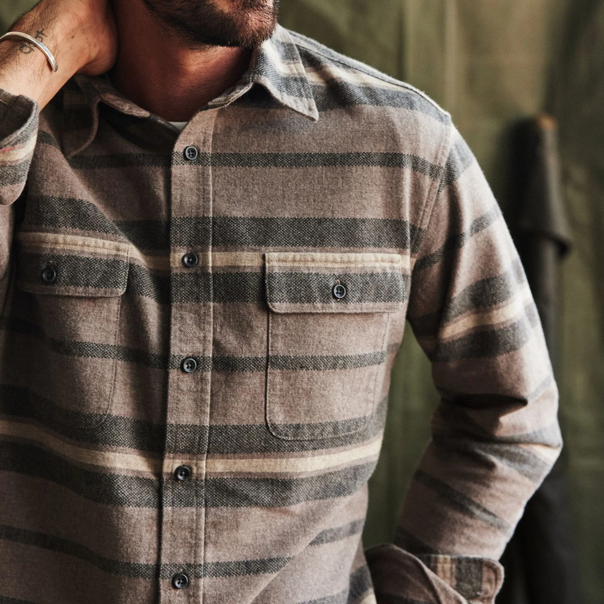 The Yosemite Shirt in Graystone Heather Stripe - Image 3